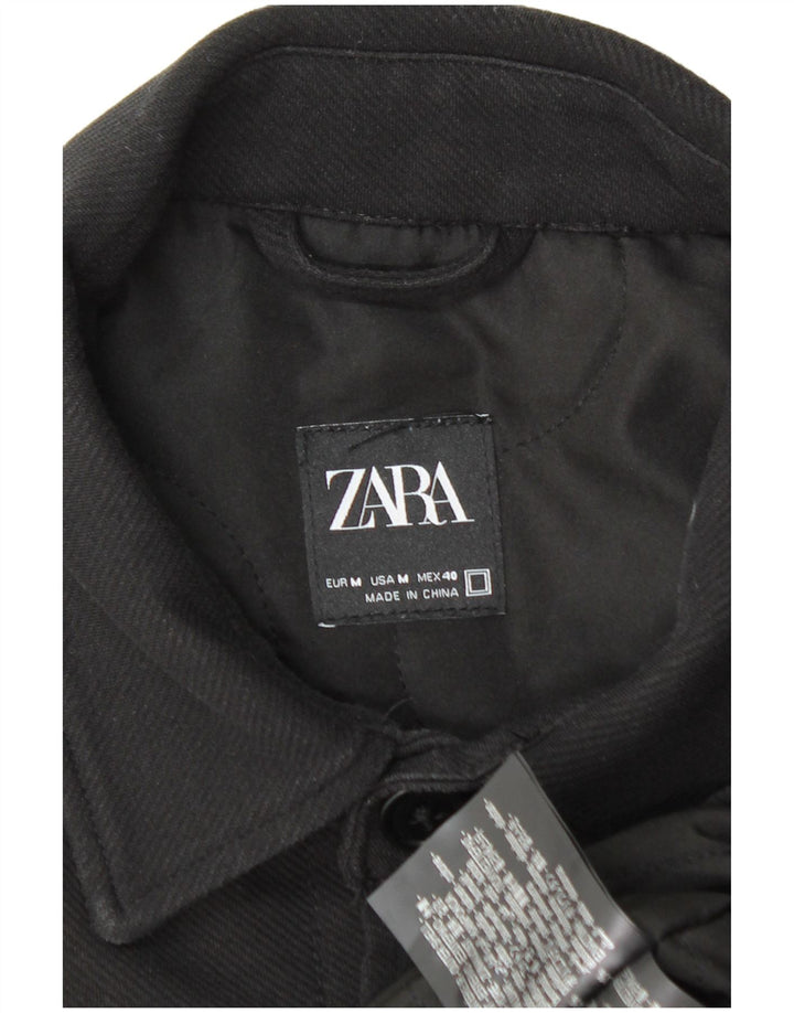Jaqueta bomber masculina Zara UK 38 algodão preto médio
