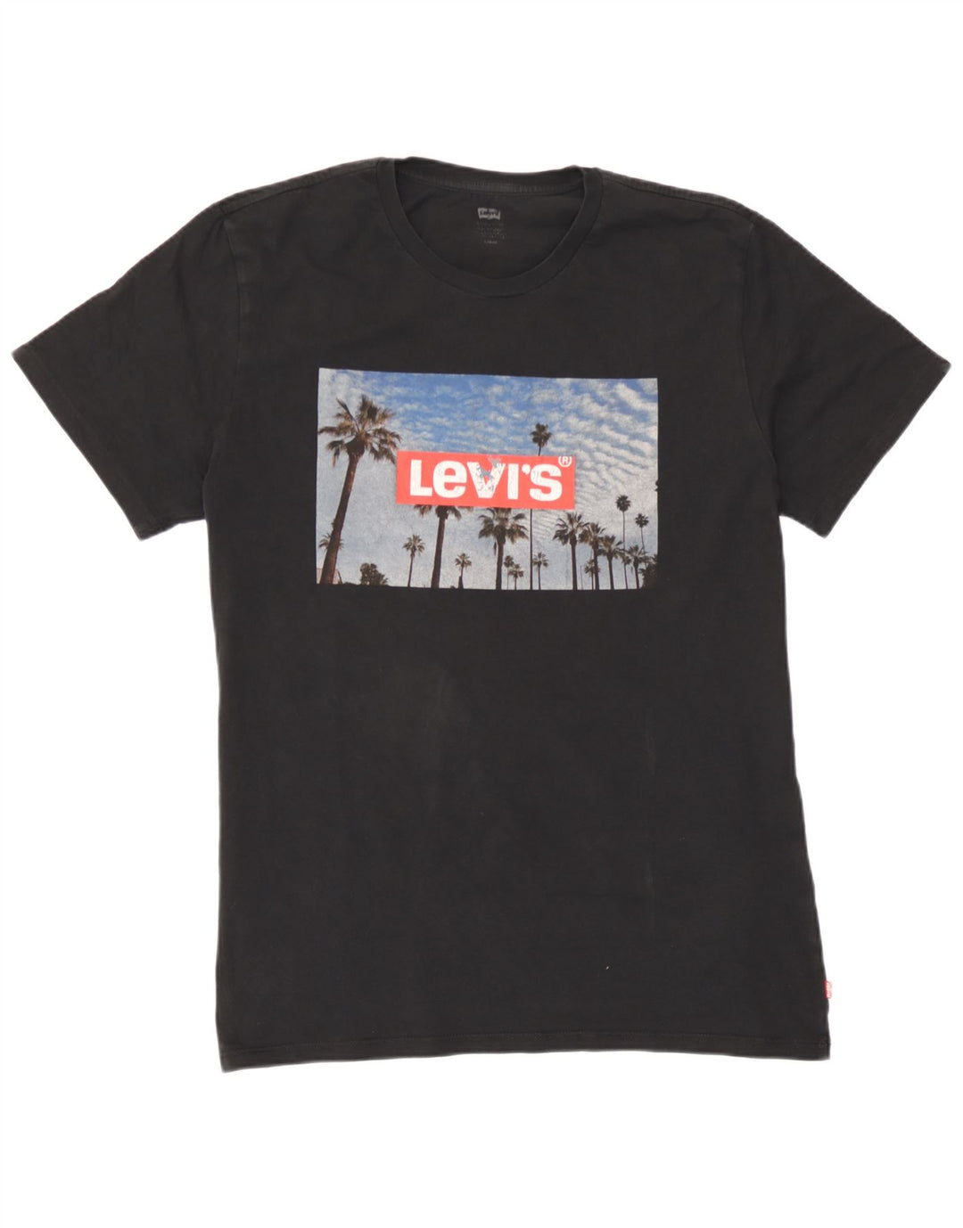 Camiseta gráfica masculina Levi's Top grande de algodão preto