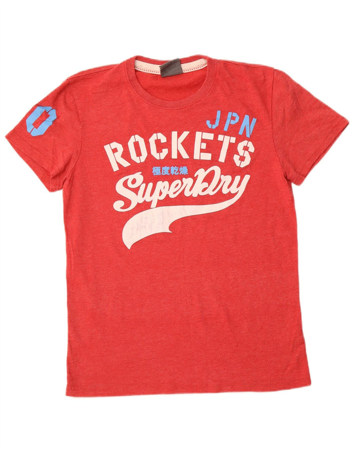 Camiseta masculina gráfica SUPERDRY Top médio algodão vermelho