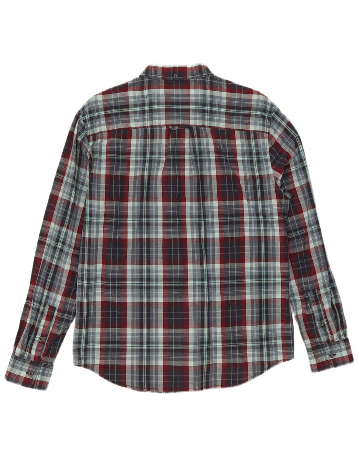 Camisa masculina Wrangler Regular Fit de algodão xadrez azul médio