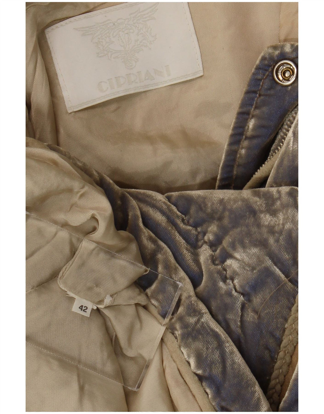 Jaqueta acolchoada de veludo feminina Cipriani IT 42 azul médio