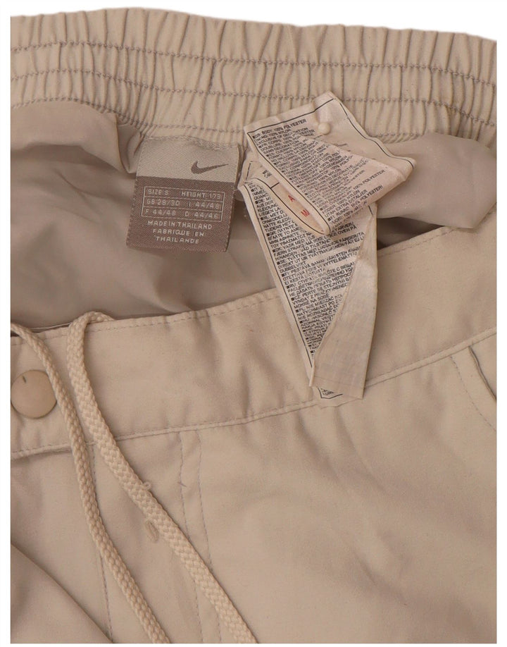 Calça corta-vento masculina NIKE reta pequena W29 L30 bege Colourblock