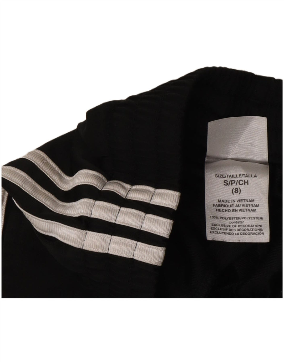 Adidas meninos calças de treino joggers 7-8 anos pequeno poliéster preto