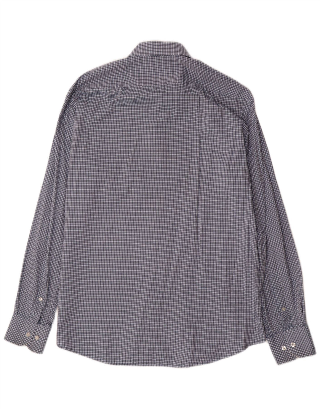 Camisa masculina de ajuste regular HUGO BOSS tamanho 42 16 1/2 grande guingão azul