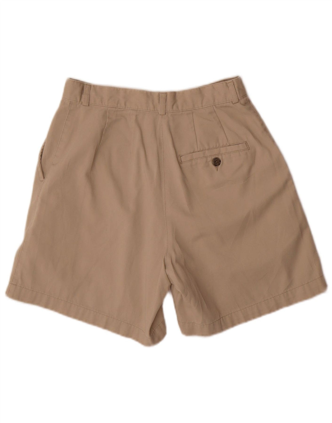 Shorts chino feminino de cintura alta L.L.BEAN EUA 6 médio W26 algodão bege