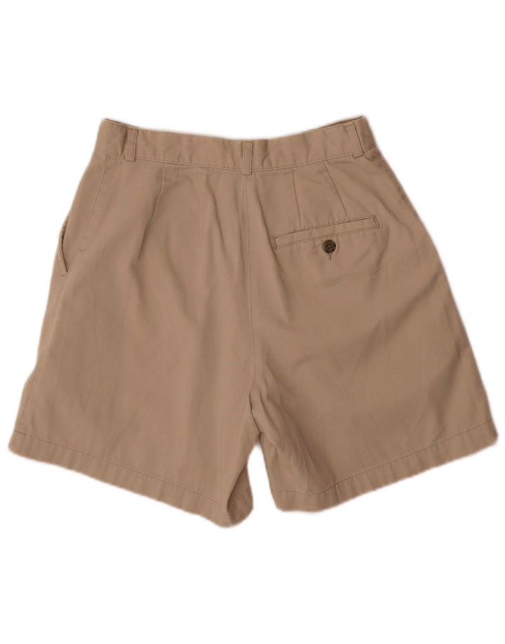 Shorts chino feminino de cintura alta L.L.BEAN EUA 6 médio W26 algodão bege