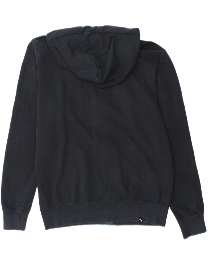 Suéter masculino PUMA com capuz e zíper gráfico médio algodão preto