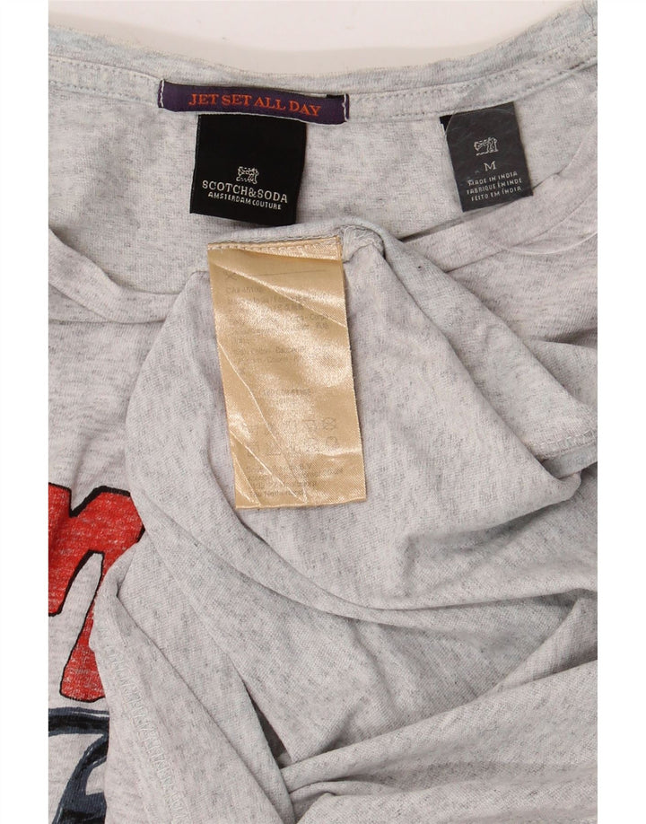 SCOTCH & SODA Camiseta gráfica masculina Top algodão cinza médio
