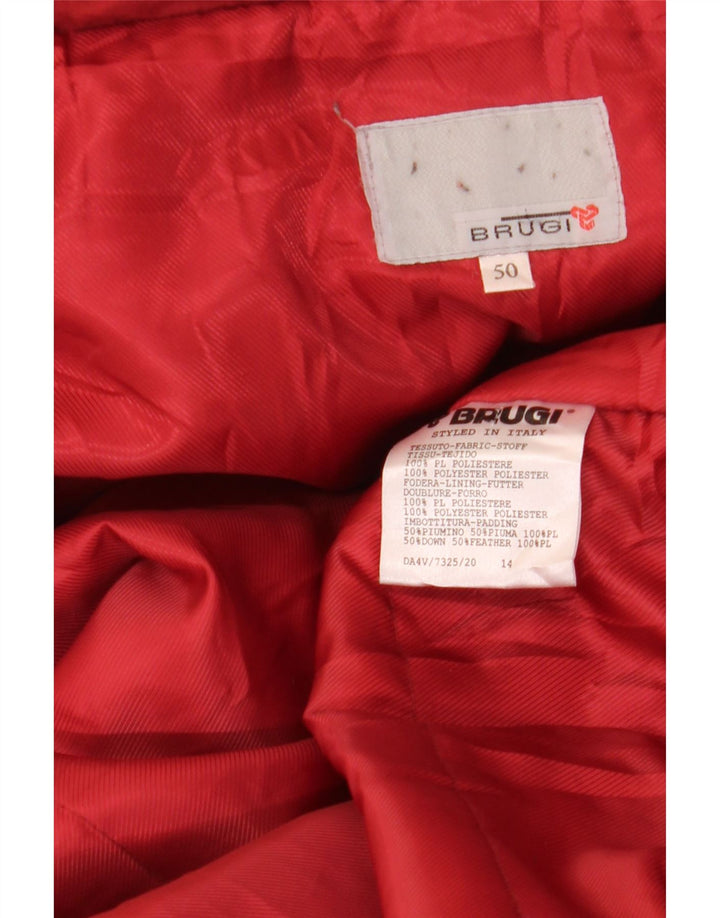 Casaco acolchoado com capuz grande feminino BRUGI IT 50 XL poliéster vermelho