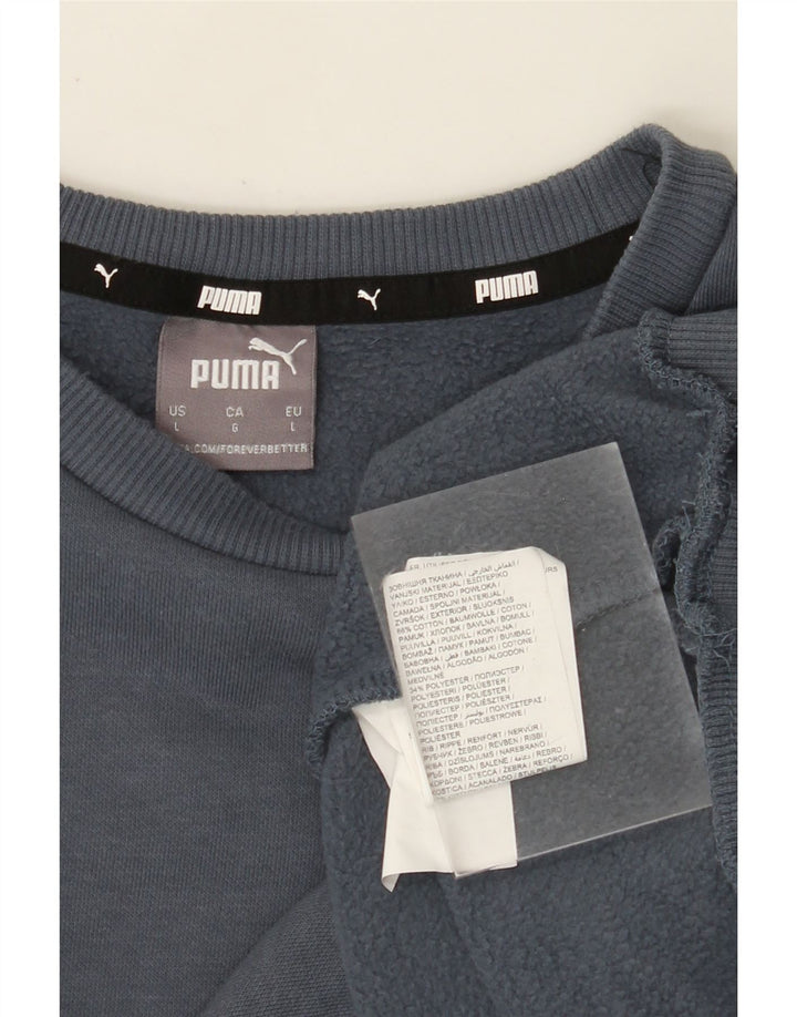 PUMA moletom masculino jumper grande algodão azul marinho