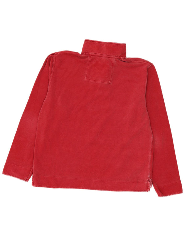 Crew Clothing Mens Zip Neck Moletom Jumper Médio Algodão Vermelho