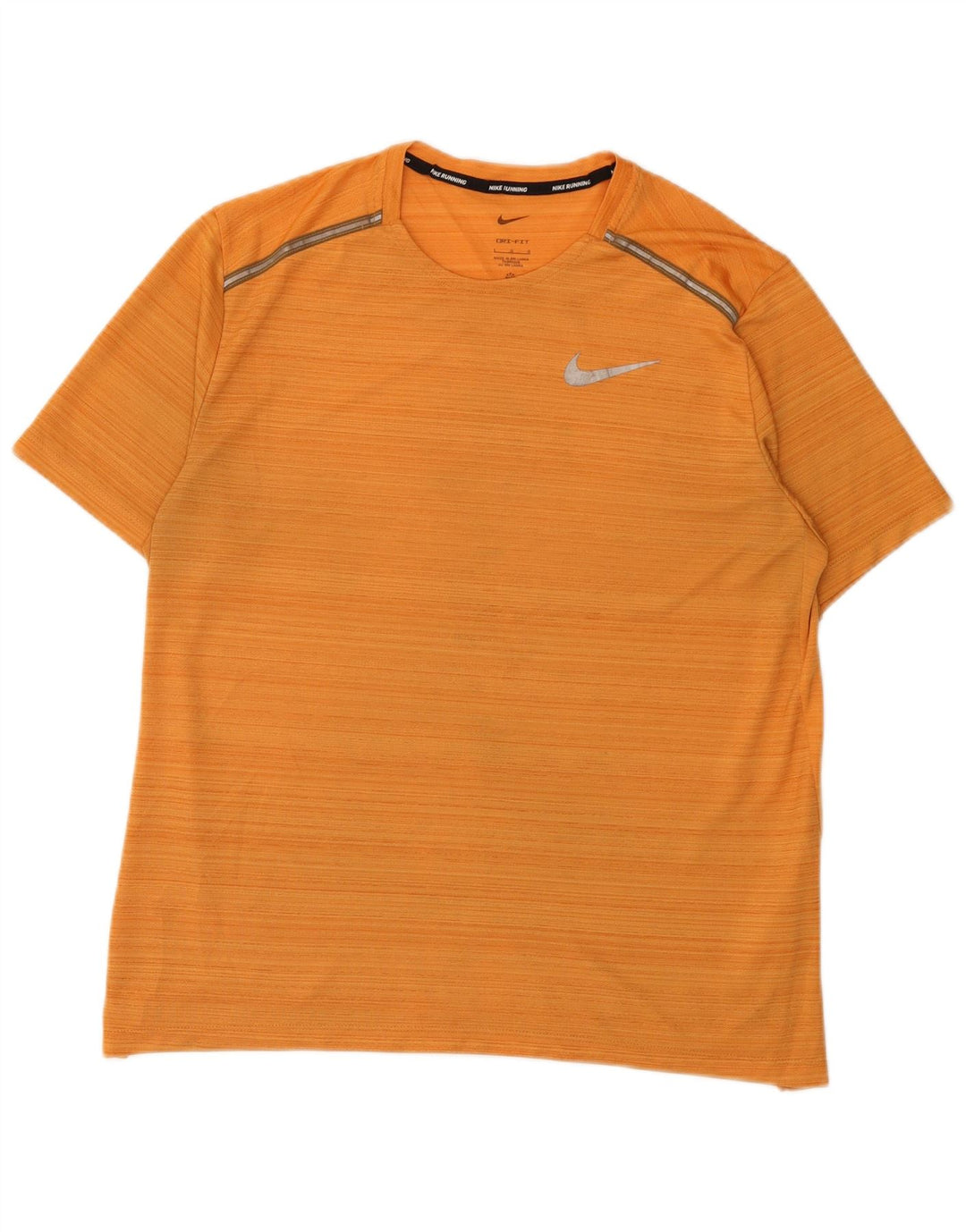 Camiseta Nike Masculina Dri Fit Top Grande Listrada Laranja Poliéster