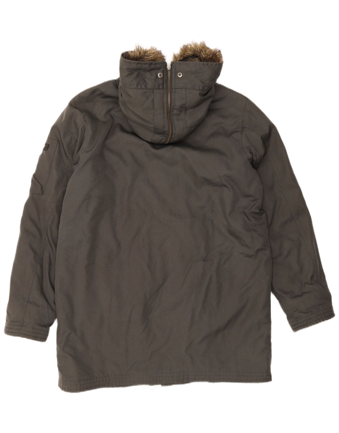 Jaqueta Parka Masculina Woolrich com Capuz Reino Unido 40 Grande Cinza