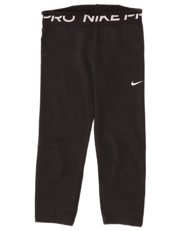 Leggings Capri Nike Girls Dri Fit Graphic 12-13 anos Grande Poliéster Preto