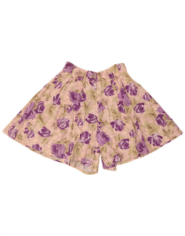 Shorts Cullotes femininos vintage W28 médio rosa floral