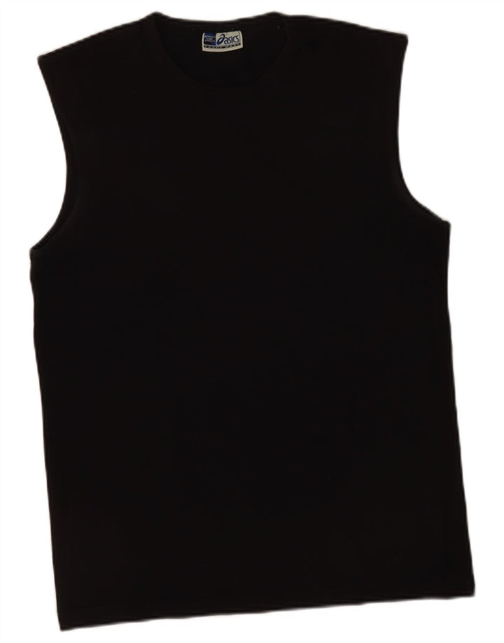 Asics Mens Vest Top Grande Algodão Preto