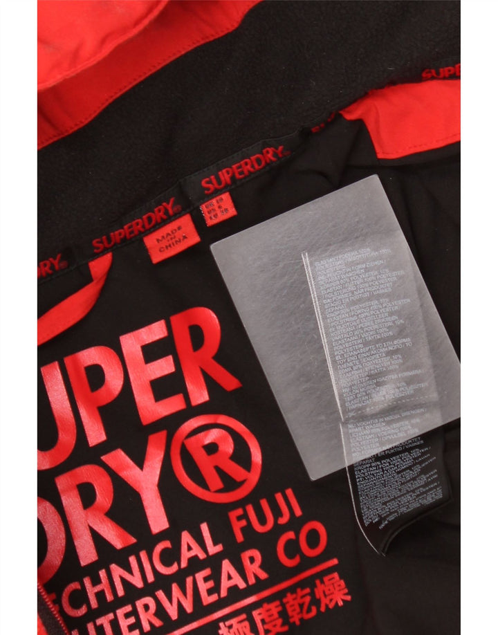 Jaqueta acolchoada com capuz superdimensionada feminina Superdry UK 10 poliéster vermelho pequeno