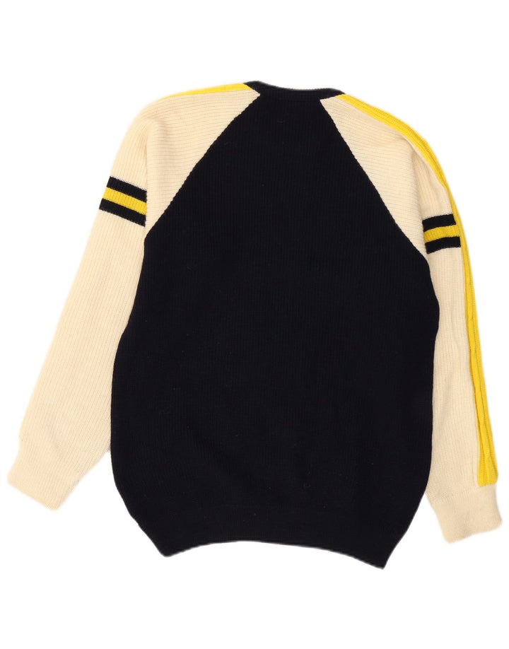 Suéter masculino Good Luck com gola redonda IT 50 lã colorblock preto médio