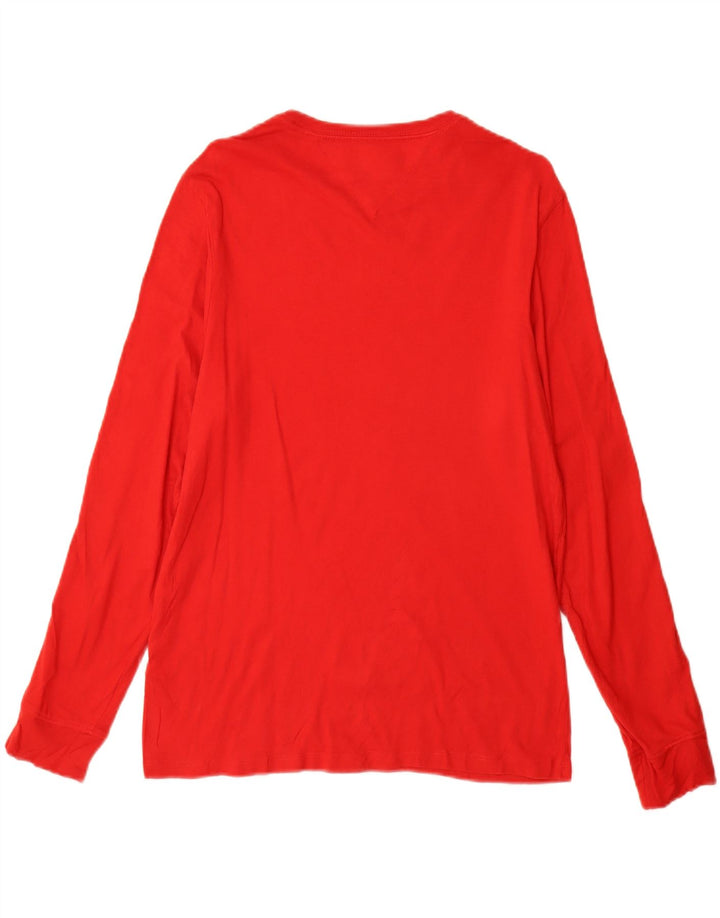 Tommy Hilfiger Camiseta masculina gráfica manga comprida pequena algodão vermelho