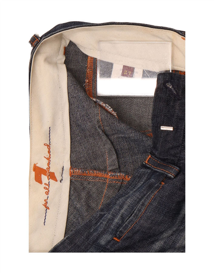 7 For All Mankind Jeans feminino largo W27 L34 algodão azul marinho