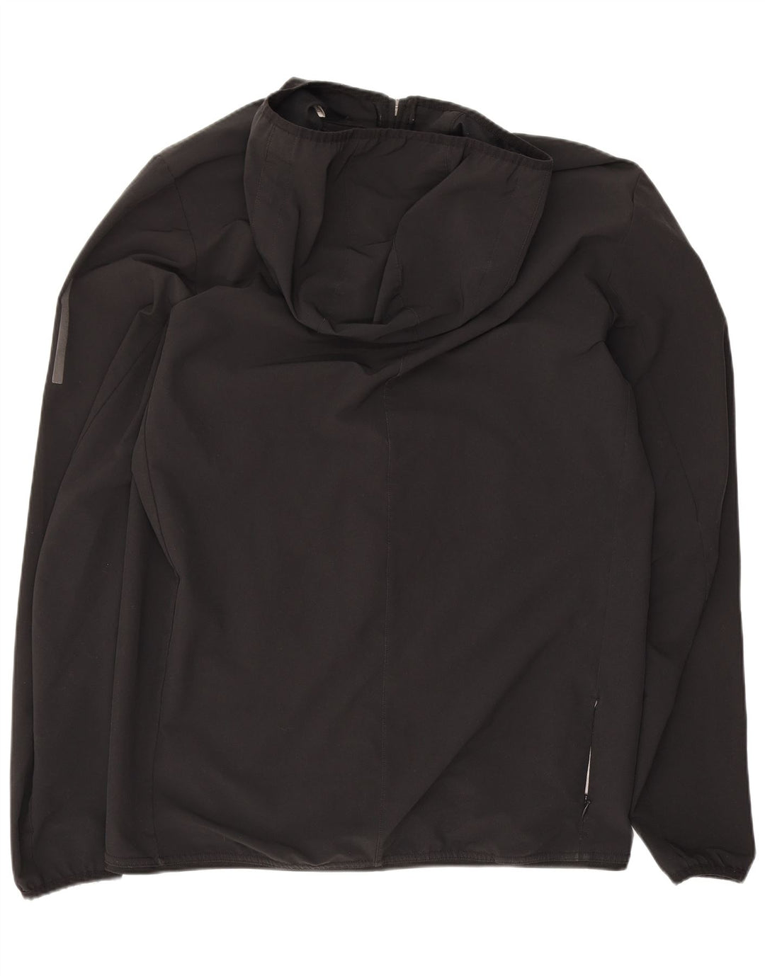Adidas masculino moletom com capuz jaqueta superior poliéster preto médio
