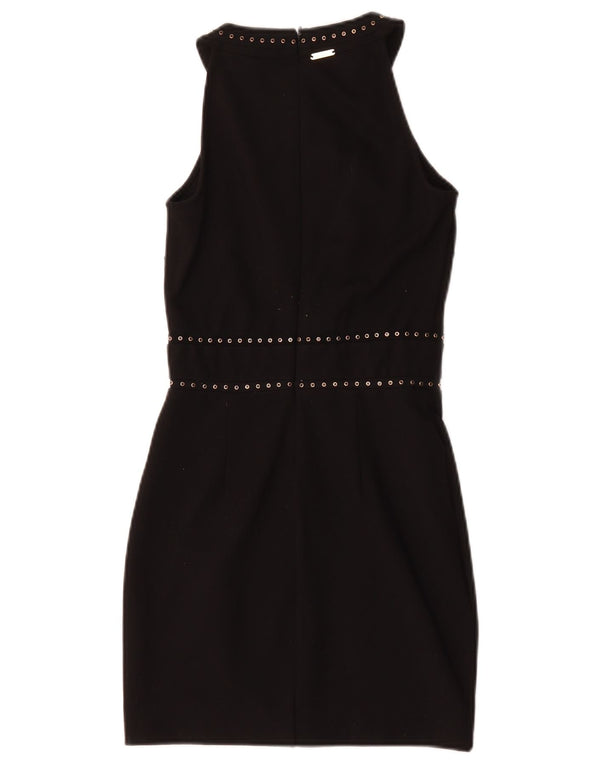 Guess Vestido feminino sem mangas com bainha UK 4 XS Preto
