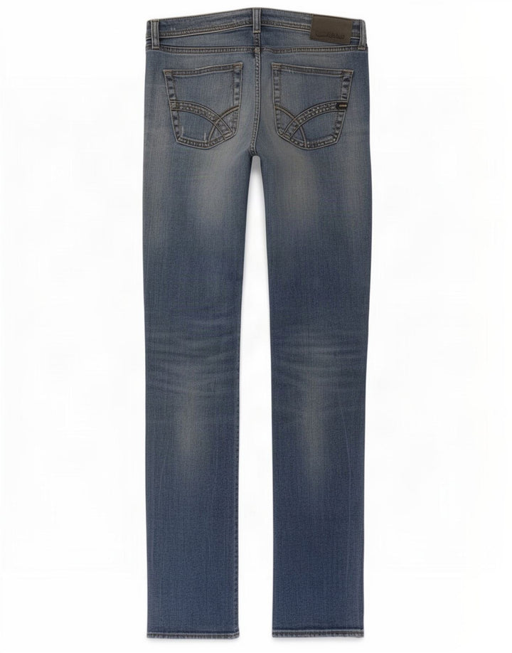Gas Womens Slim Jeans W32 L34 Azul Algodão