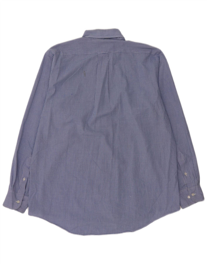 Camisa masculina Izod grande algodão guingão azul