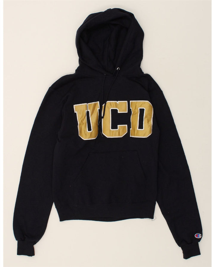 CHAMPION Mens Graphic Hoodie Jumper XS Black Cotton Vintage Champion and Second-Hand Champion from Messina Hembry 
