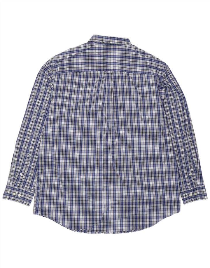 Izod Mens Tall Shirt 2XL Blue Plaid Cotton