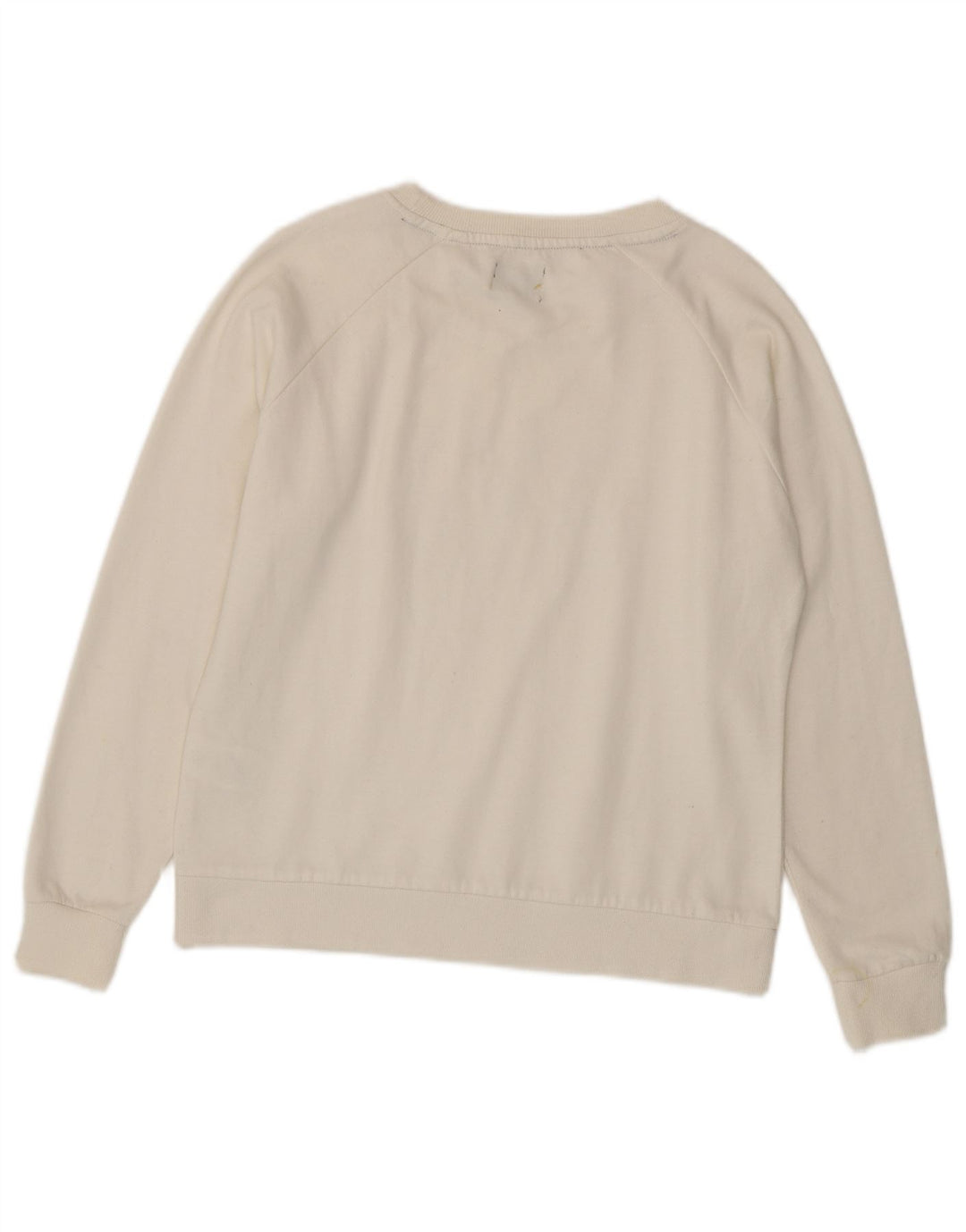 Suéter gráfico feminino Avirex UK 14 algodão branco médio
