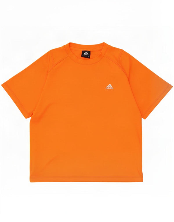 Adidas Mens Climalite Camiseta Top Médio Laranja Poliéster