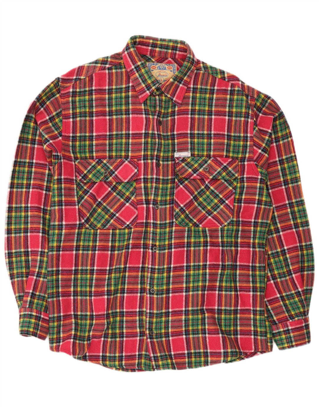 Camisa masculina de flanela Azzurra grande poliéster xadrez rosa