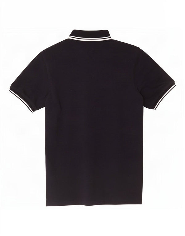 Camisa polo masculina Fred Perry pequena listrada azul marinho de algodão