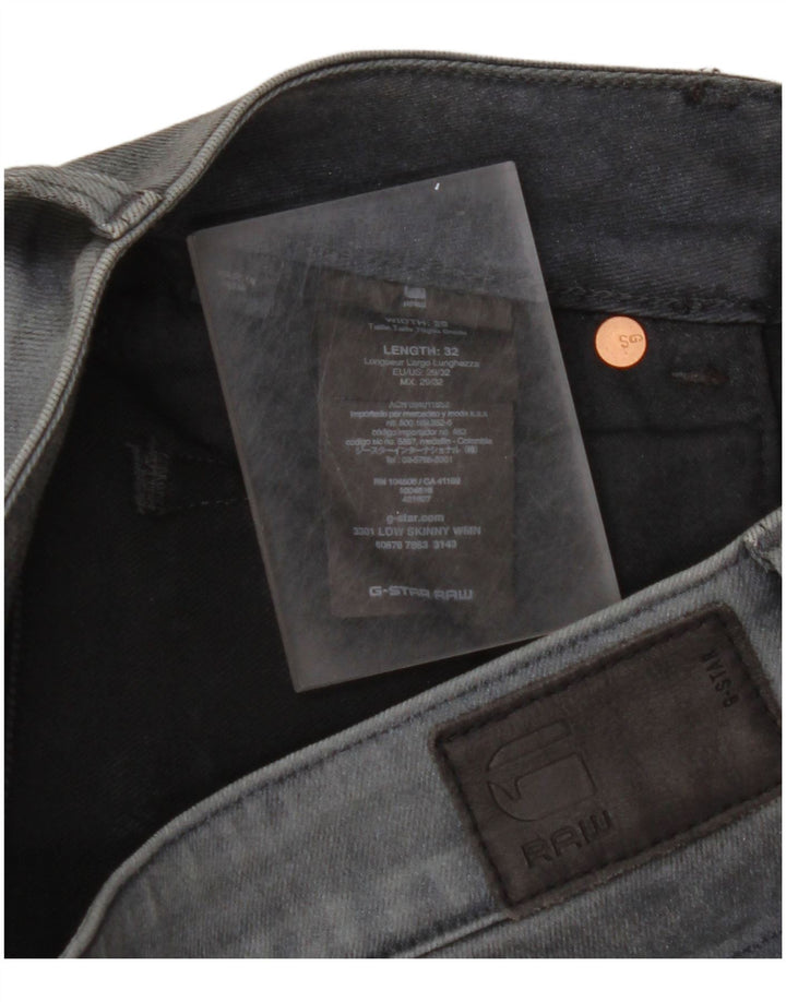 Calça jeans skinny feminina G-STAR 3301 cintura baixa W29 L32 algodão cinza