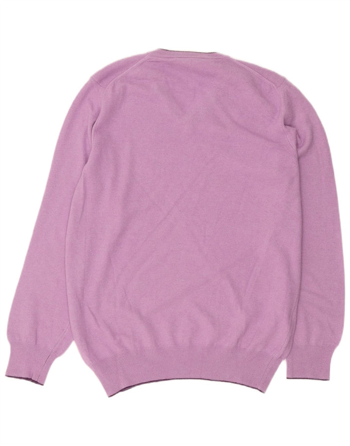 Suéter masculino HARMONT & BLAINE com decote em V de lã rosa médio