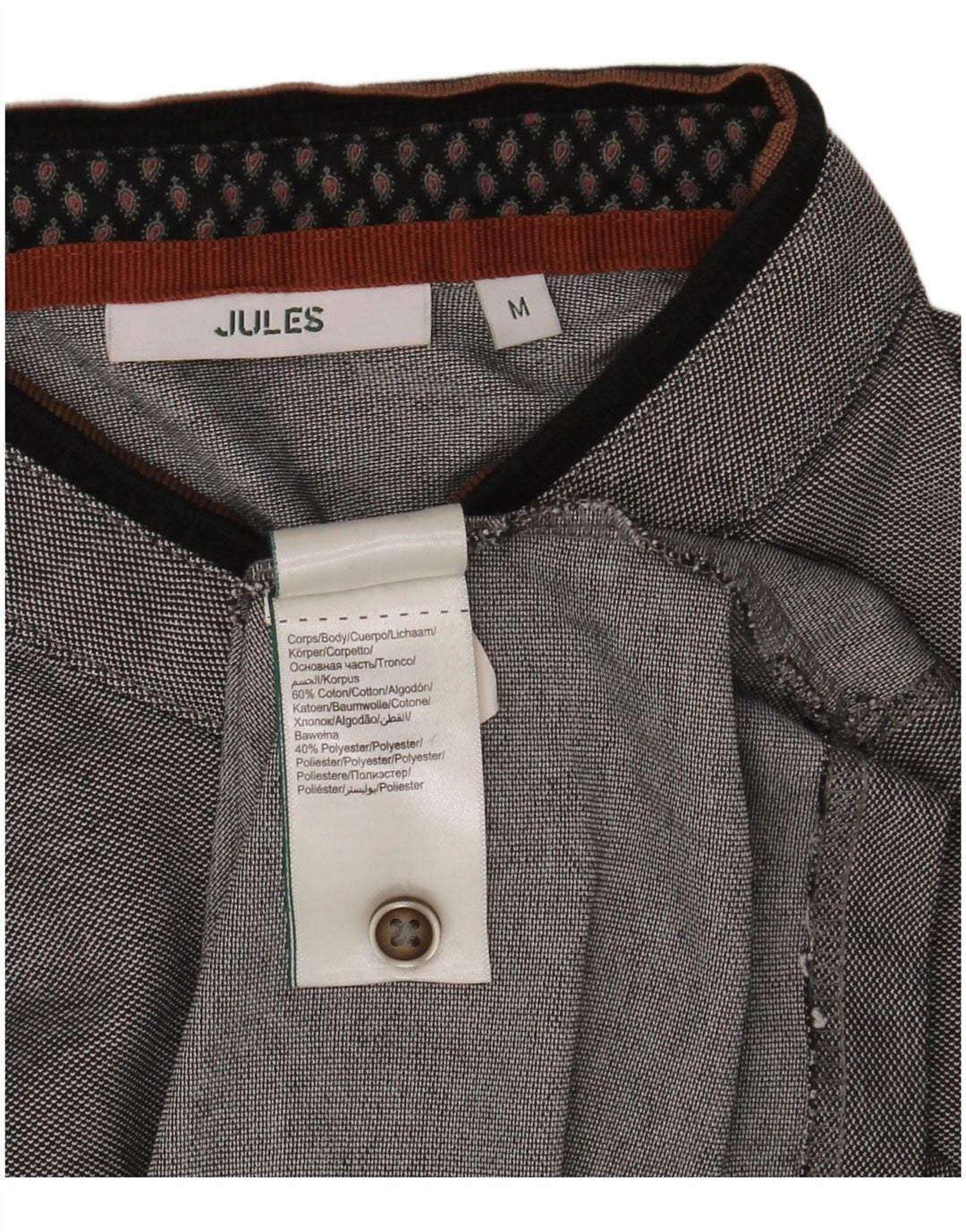 Camisa polo masculina Jules algodão cinza médio