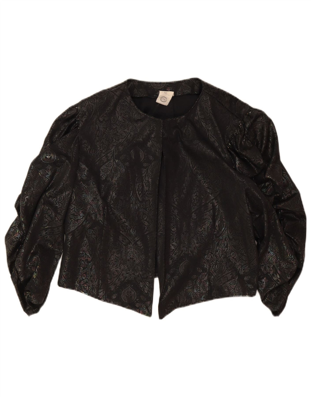 Bolero feminino C&A manga 3/4 IT 42 médio preto paisley