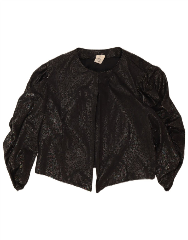 Bolero feminino C&A manga 3/4 IT 42 médio preto paisley