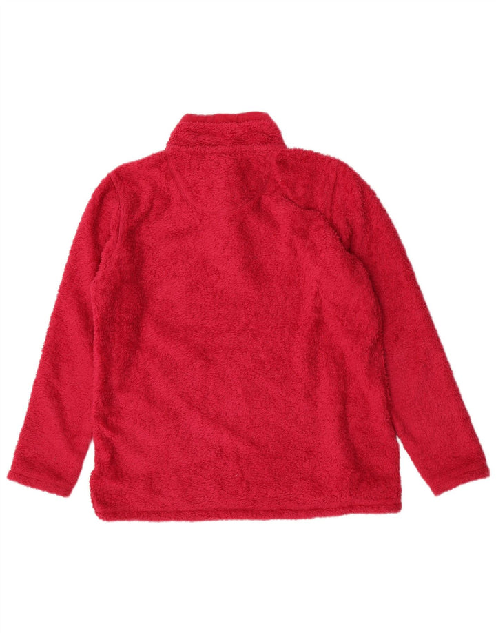 Jumper de lã feminino com gola redonda e gola redonda, grande poliéster rosa UK 14