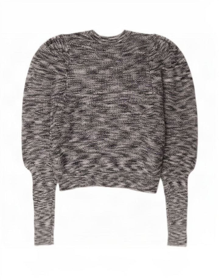 Suéter feminino Ted Baker com gola canoa e gola redonda tamanho 2 pequeno cinza manchado