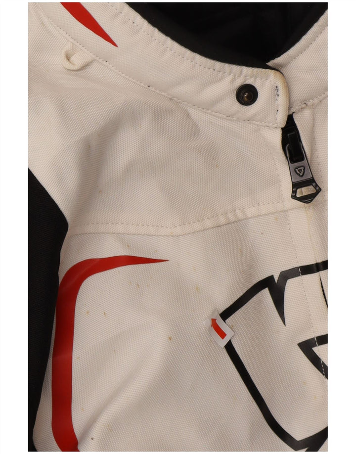 Jaqueta masculina REV'IT para motociclista UK 36 motocicleta pequena em bloco branco esbranquiçado