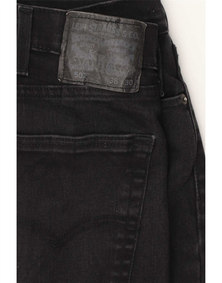 Calça jeans masculina Levi's 502 Tapered W38 L26 algodão preto