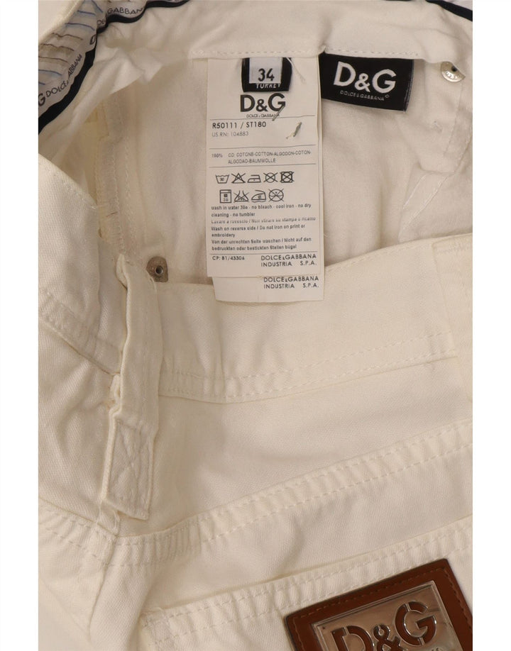 DOLCE & GABBANA Jeans retos masculinos W34 L32 algodão branco