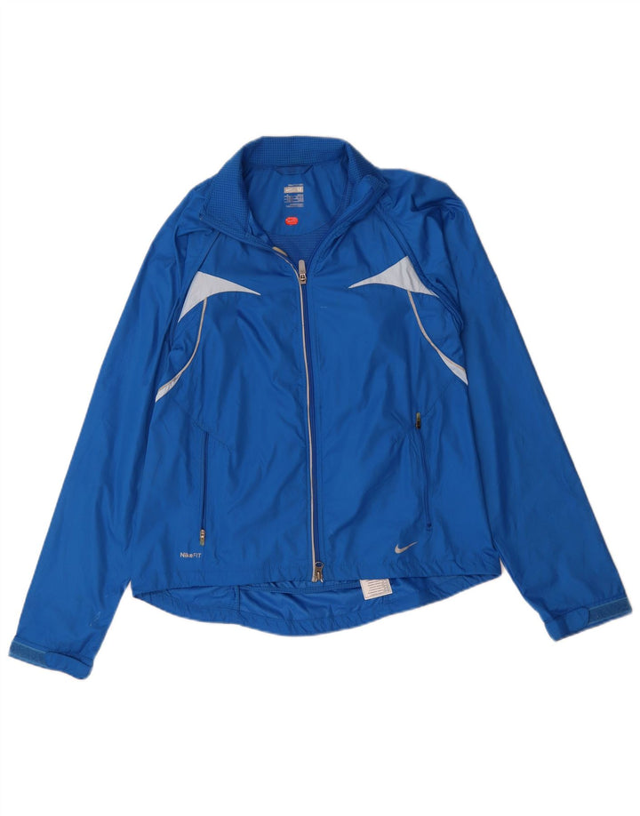 Jaqueta de chuva feminina Nike UK 10/12 médio azul colorblock poliéster