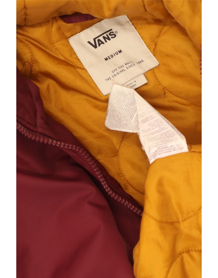 Jaqueta Vans Mens Hooded Parka UK 38 Médio Borgonha Nylon