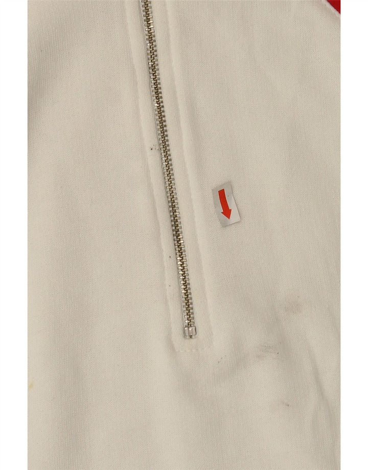 Moletom masculino ELLESSE com zíper e gola alta de algodão branco