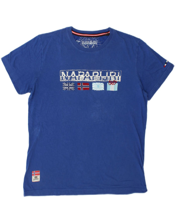 Camiseta gráfica masculina Napapijri XL azul
