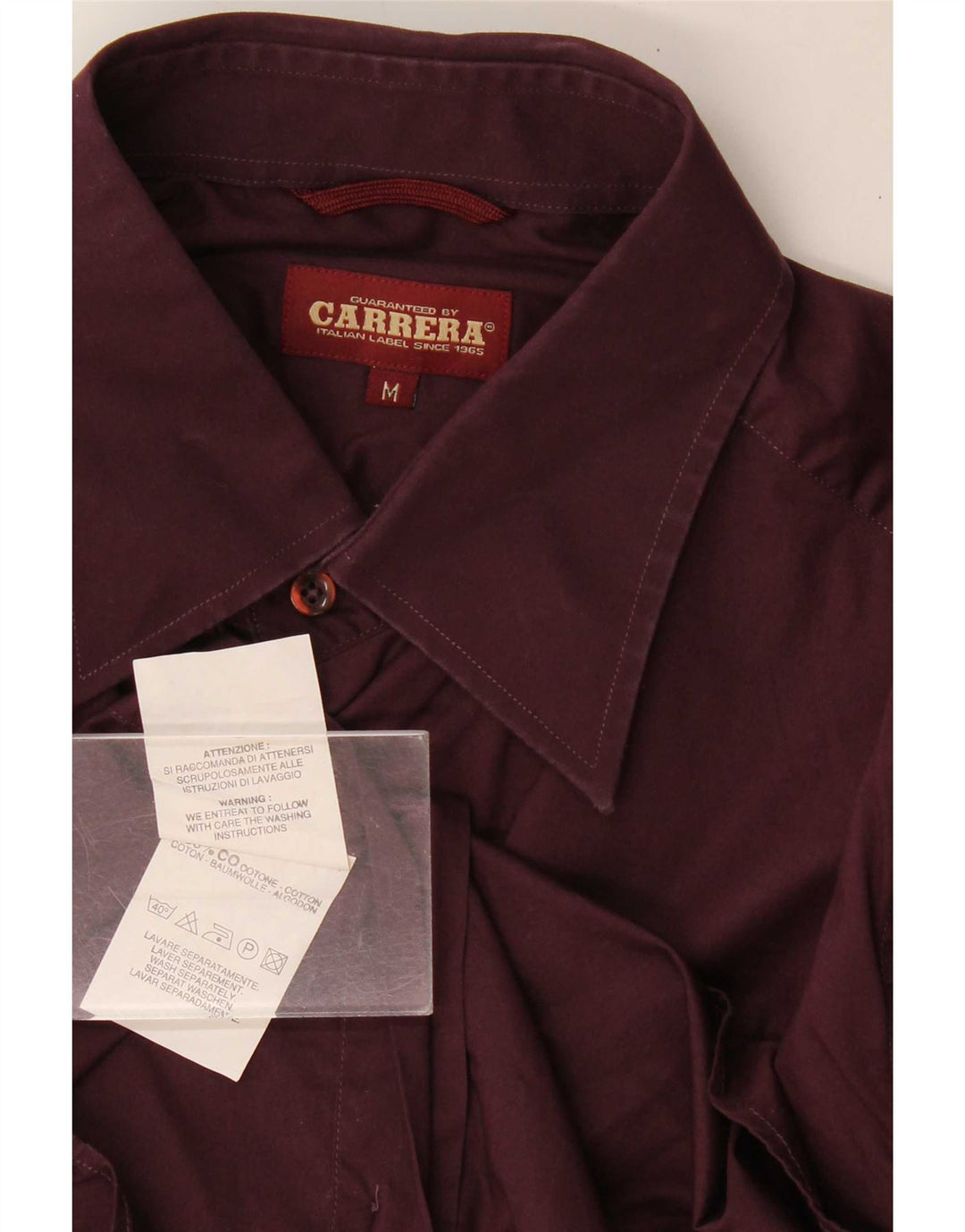Camisa masculina Carrera média algodão Borgonha