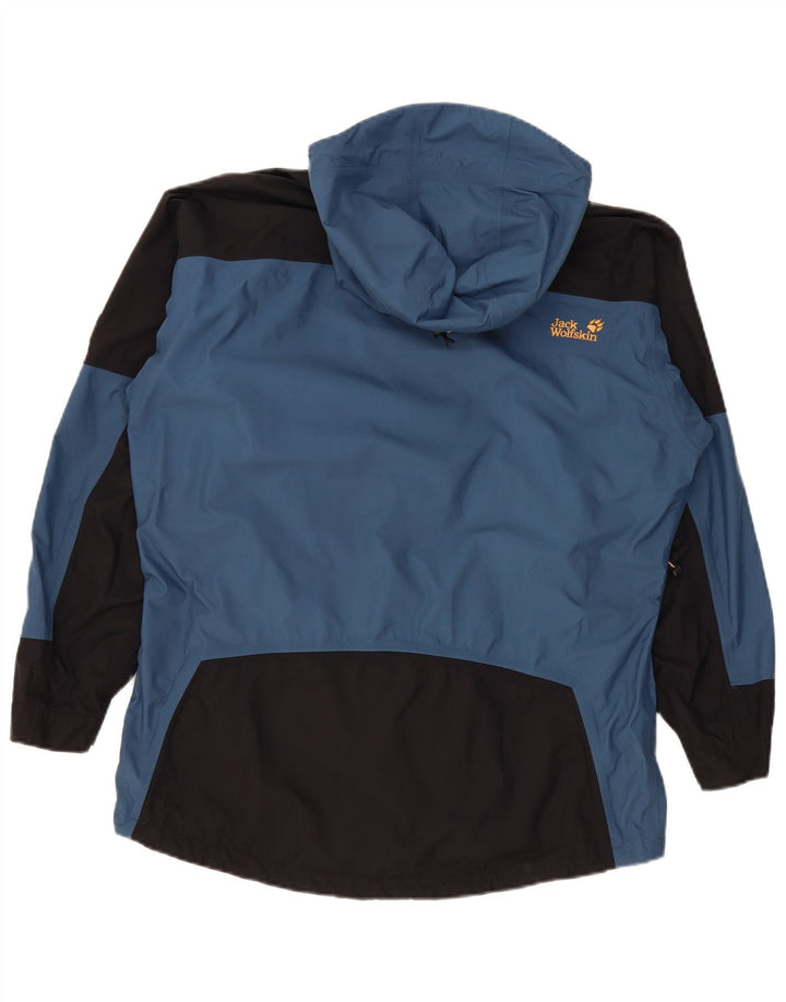 Jaqueta corta-vento feminina com capuz Jack Wolfskin Reino Unido 12 azul médio